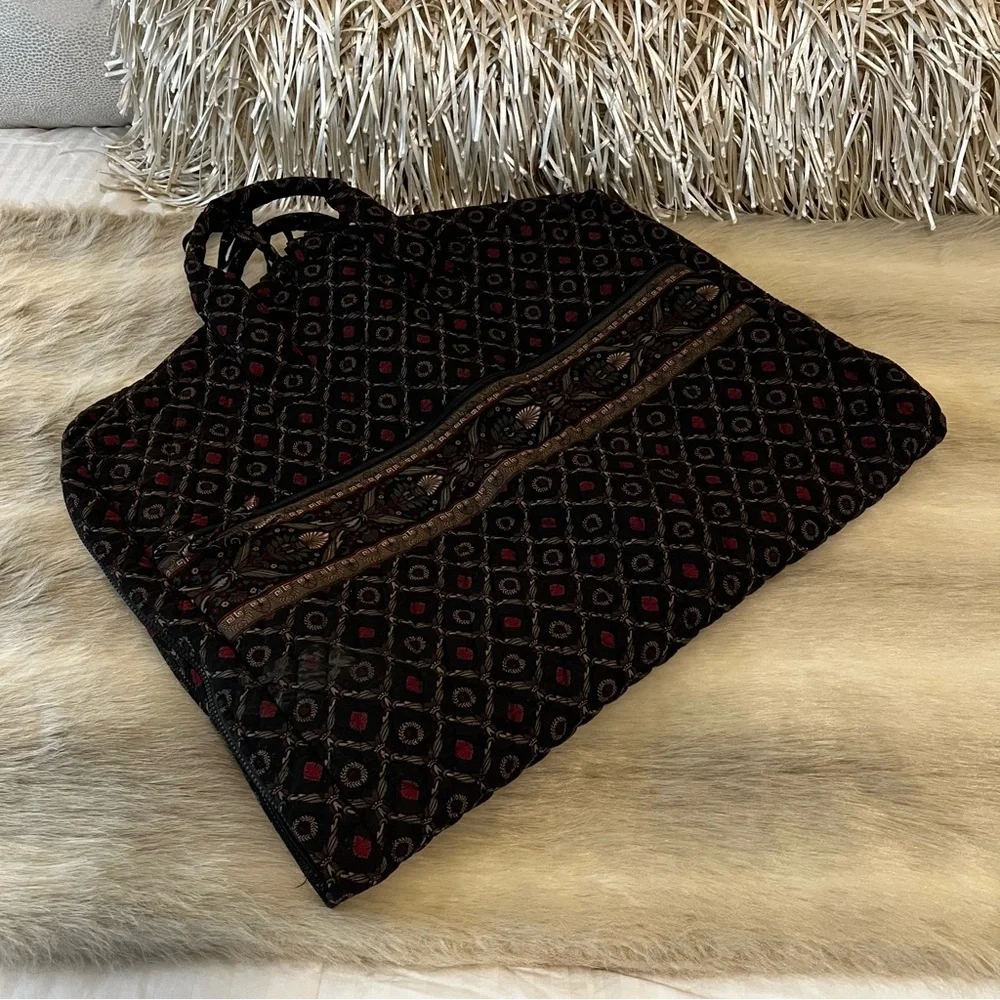 Vintage VERA BRADLEY Laurel 1997 Garment Bag Black Red Floral Travel Quilted USA